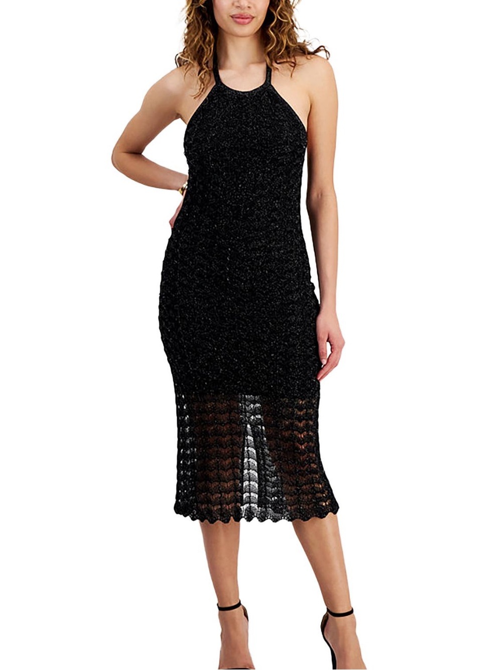 NWT Guess Womens Alina Metallic Midi 
Cocktail Dress XL